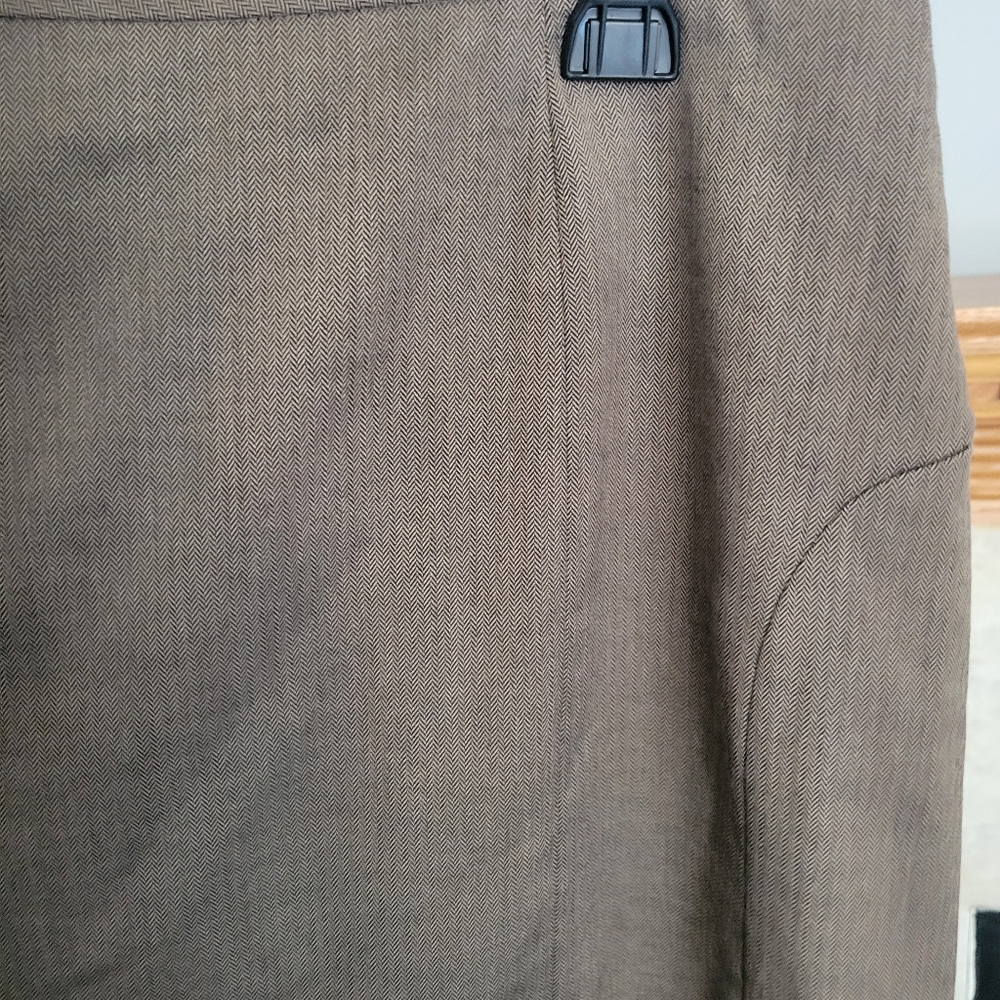 ANTONIO MELANI BROWN LIGHT PIN STRIPE PENCIL SKIRT SIZE 8 - Picture 5 of 12